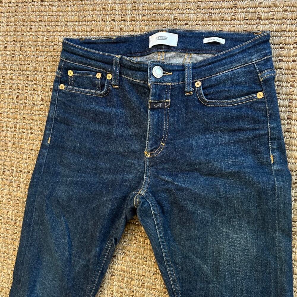 Closed Lizzy Mid-Rise Skinny Jeans Dark Wash — Made in Italy — Size 25